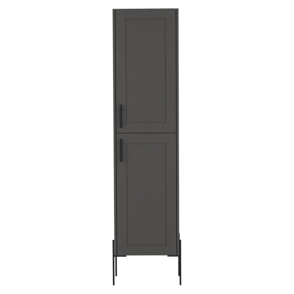 18" Gray Wood Freestanding Double Door Bathroom Vanity