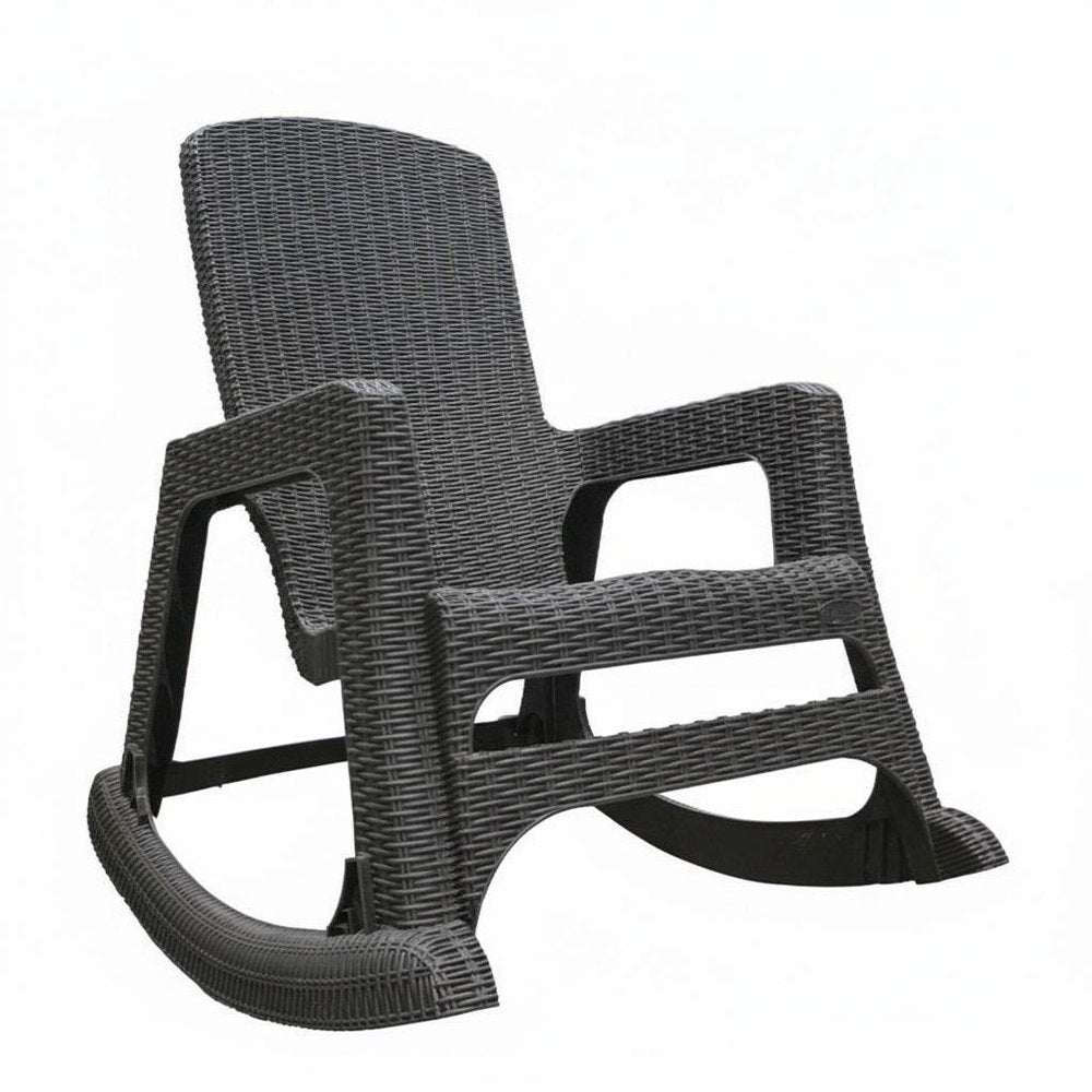 30" Espresso Heavy Duty Plastic Swivel Rocking Chair