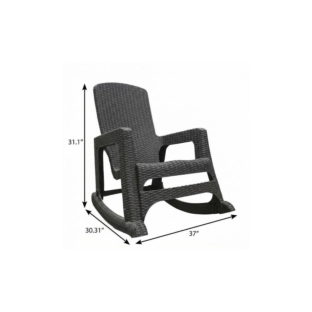 30" Espresso Heavy Duty Plastic Swivel Rocking Chair