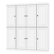 72" White Solid Wood 8 Two Drawer Pantry Or Storage Closet