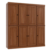 72" Coffee Solid Wood 8 Two Drawer Pantry Or Storage Closet