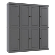 72" Gray Solid Wood 8 Two Drawer Pantry Or Storage Closet
