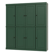 72" Green Solid Wood 8 Two Drawer Pantry Or Storage Closet