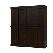 72" Espresso Solid Wood 8 Two Drawer Pantry Or Storage Closet