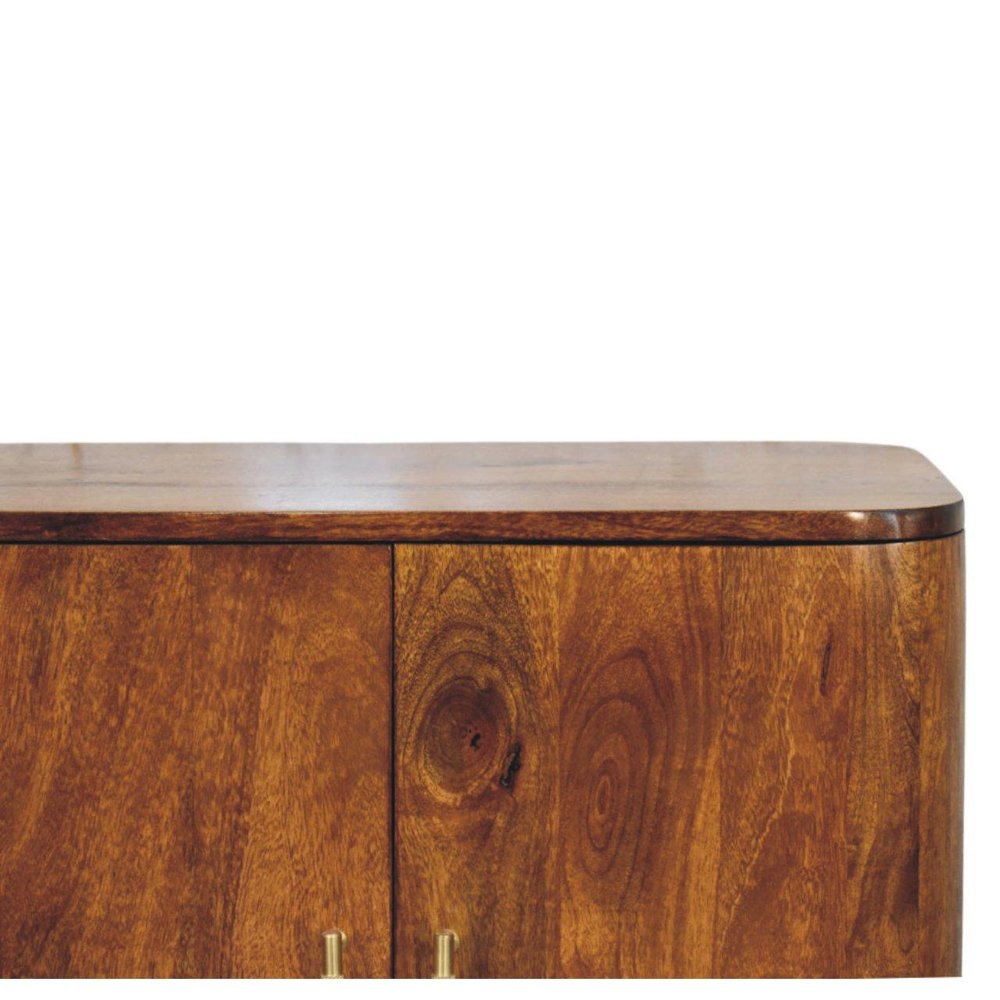 51" Brown Solid Wood Two Drawer Sideboard