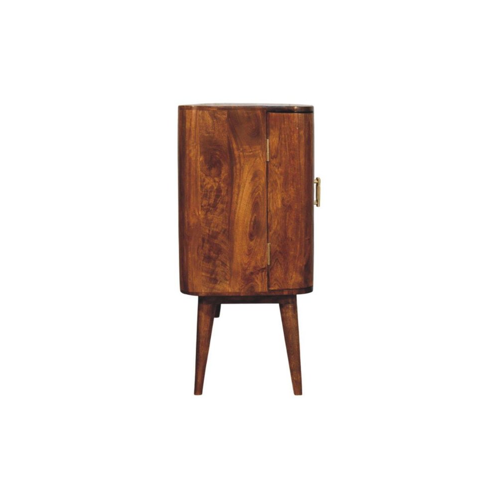 51" Brown Solid Wood Two Drawer Sideboard