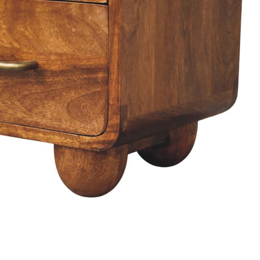 22" Brown Solid Wood Three Drawer Sideboard