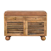 33" Brown Solid Wood Round Accent Cabinet With Single Door And Two Drawers