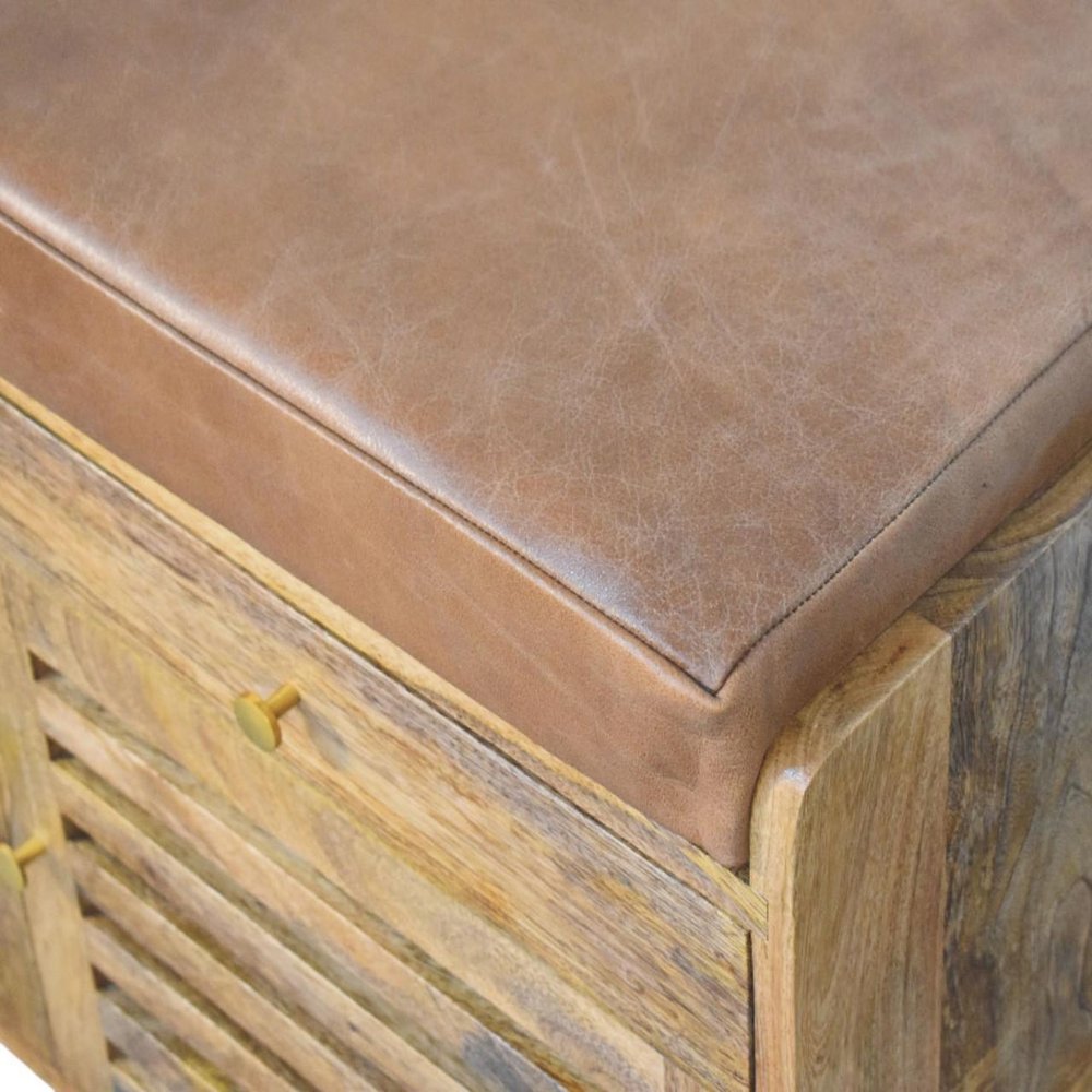 33" Brown Solid Wood Round Accent Cabinet With Single Door And Two Drawers