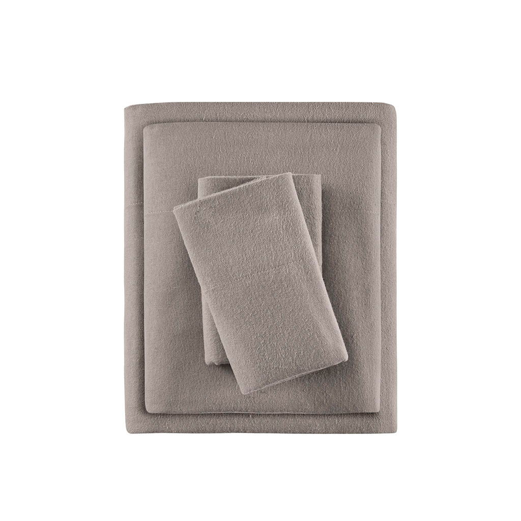 Cozy Flannel - Queen Sheet Set - Gray Solid