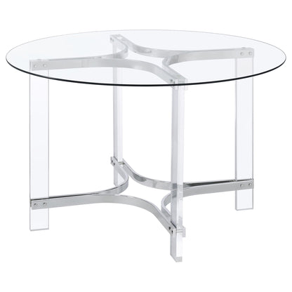 Uptown - 5 Piece Round Dining Set - Chrome