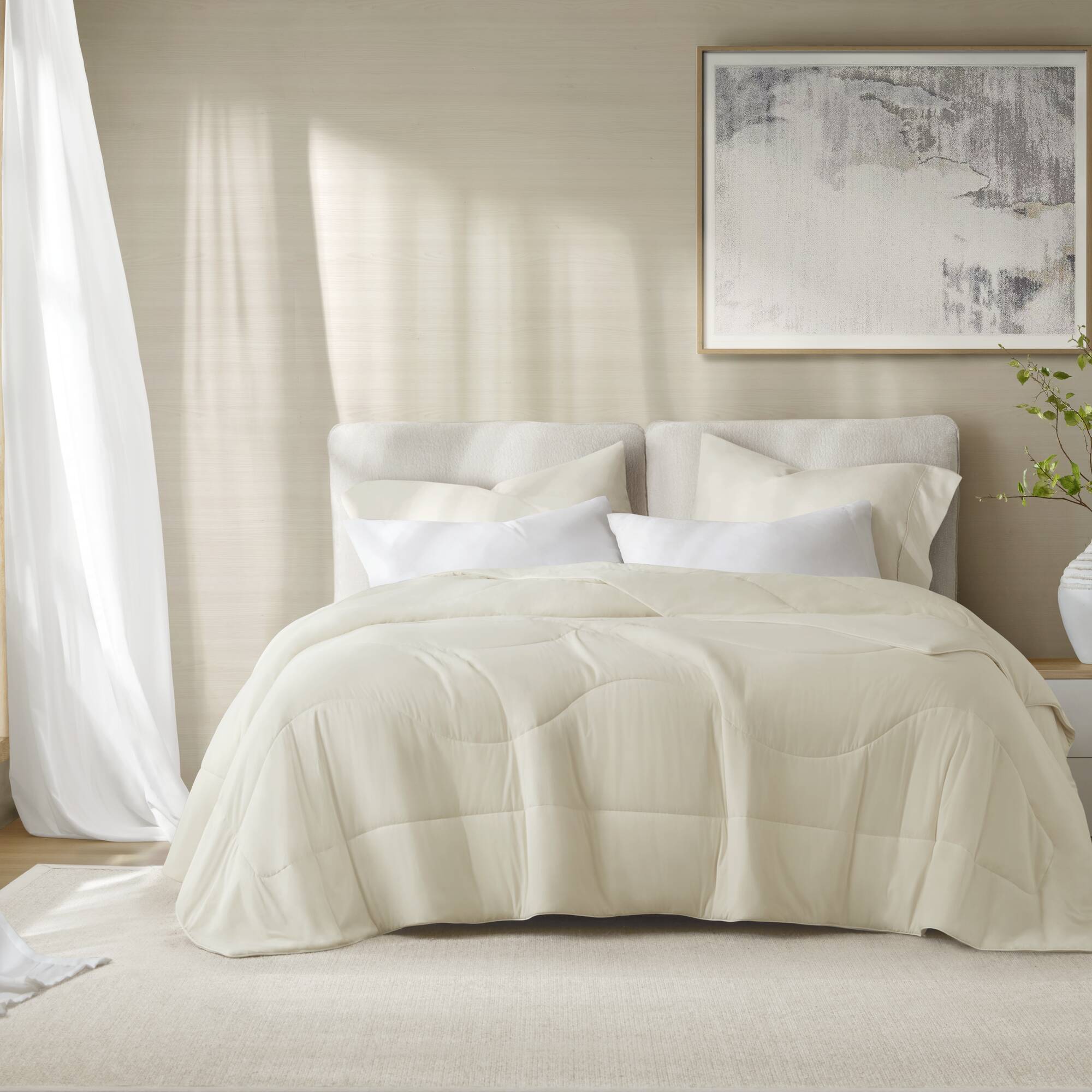 King/California King Reversible Tencel Comforter Blanket - Ivory
