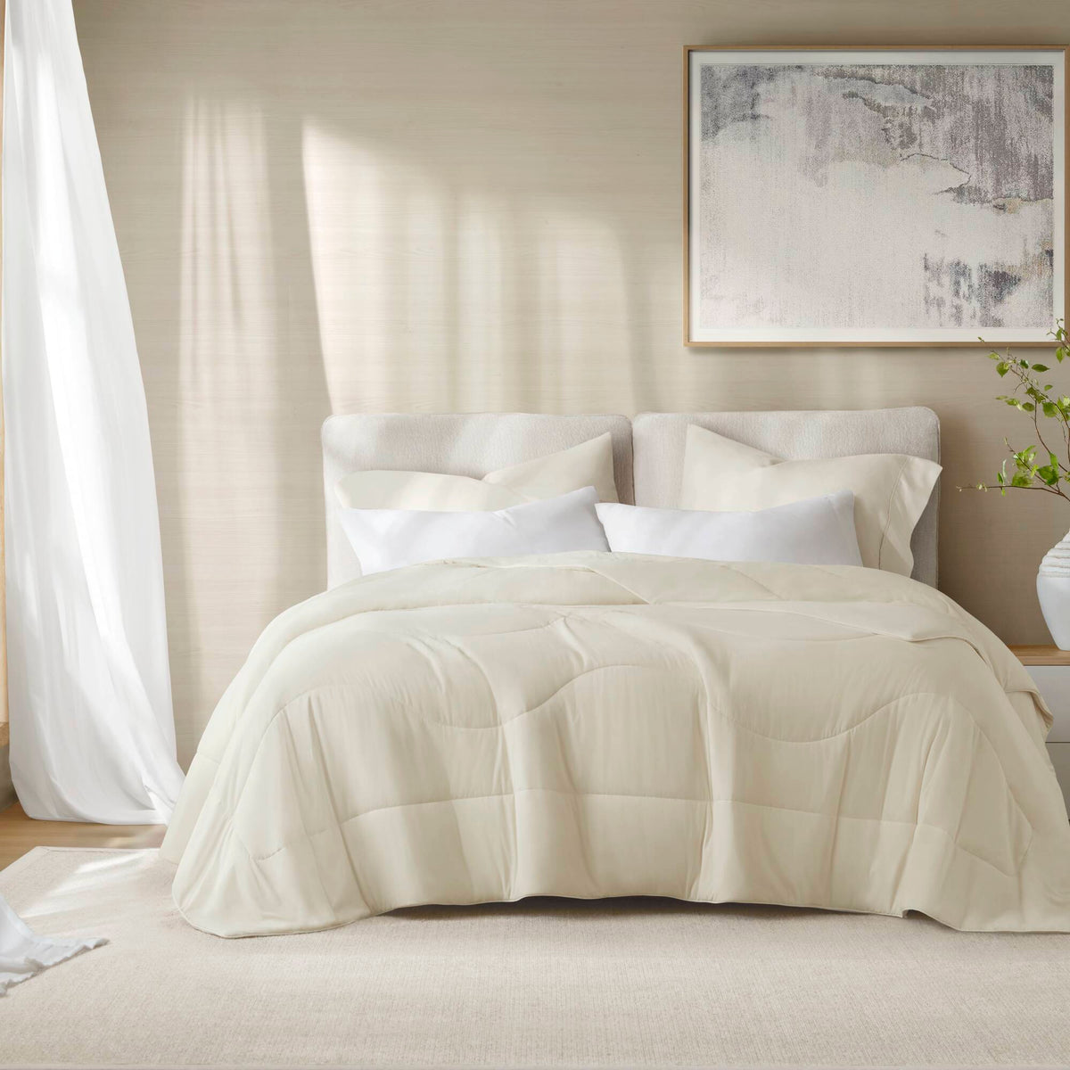 Full/Queen Reversible Tencel Comforter Blanket - Ivory