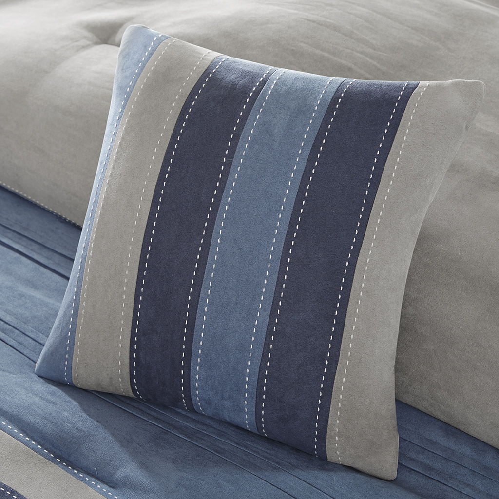 Collins - Queen Piece Comforter (Set of 7) - Navy