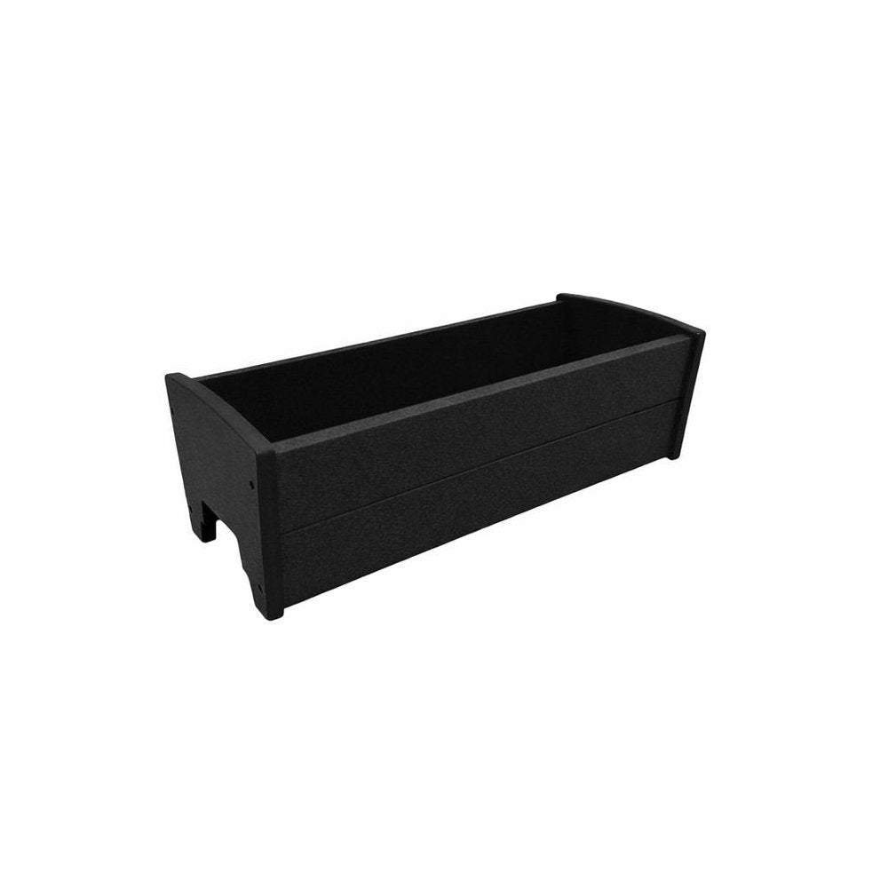 8" X 24" Black Heavy Duty Plastic Rectangular Railing Planter