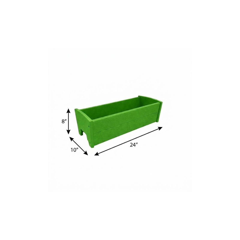 8" X 24" Black Heavy Duty Plastic Rectangular Railing Planter