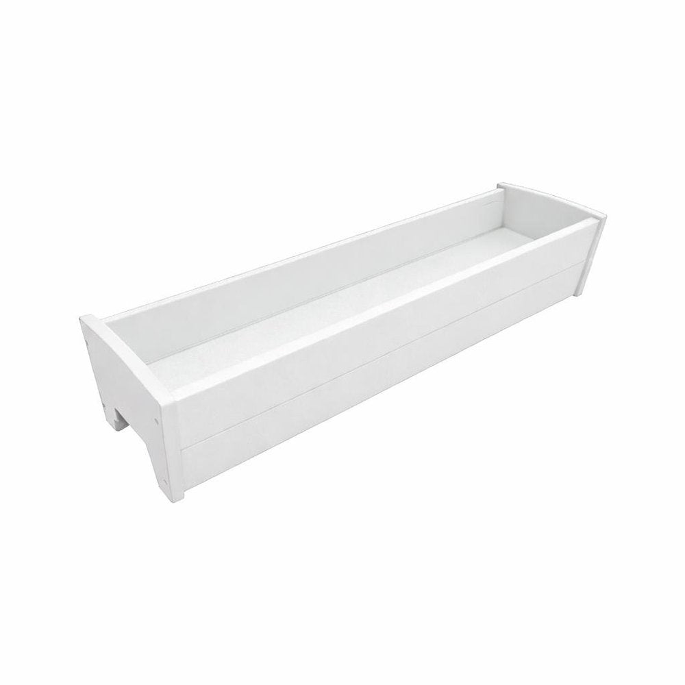 8" X 36" White Heavy Duty Plastic Rectangular Railing Planter
