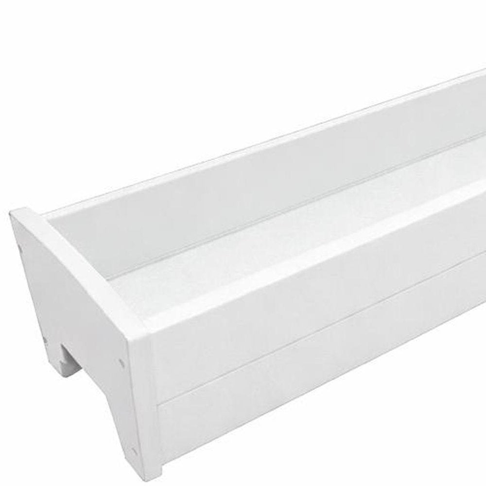 8" X 36" White Heavy Duty Plastic Rectangular Railing Planter