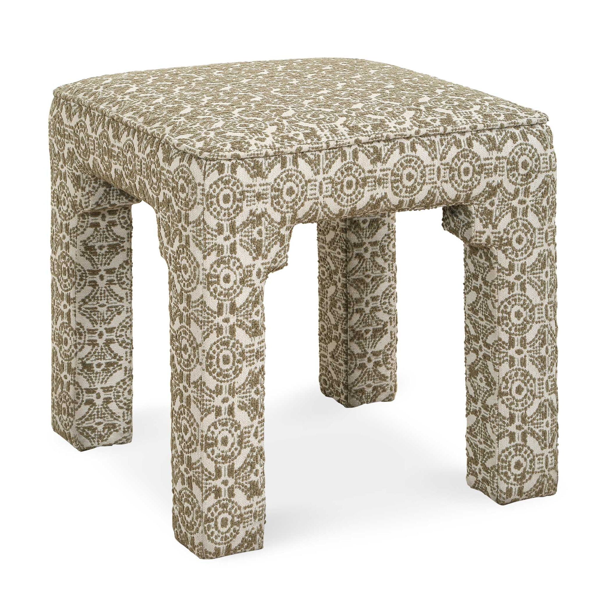 Satoria - Upholstered Small Bench - Green / White