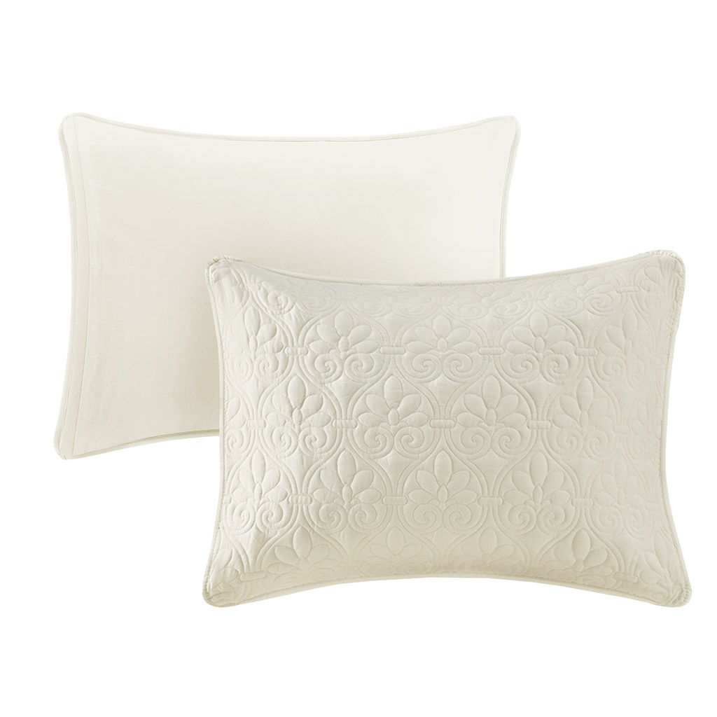 Quebec - Queen Fitted Bedspread (Set of 3) - Cream