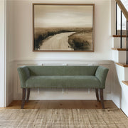 Welburn - Upholstered Bench With Back & Legs - Green