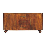 57" Brown Solid Wood Three Drawer Sideboard