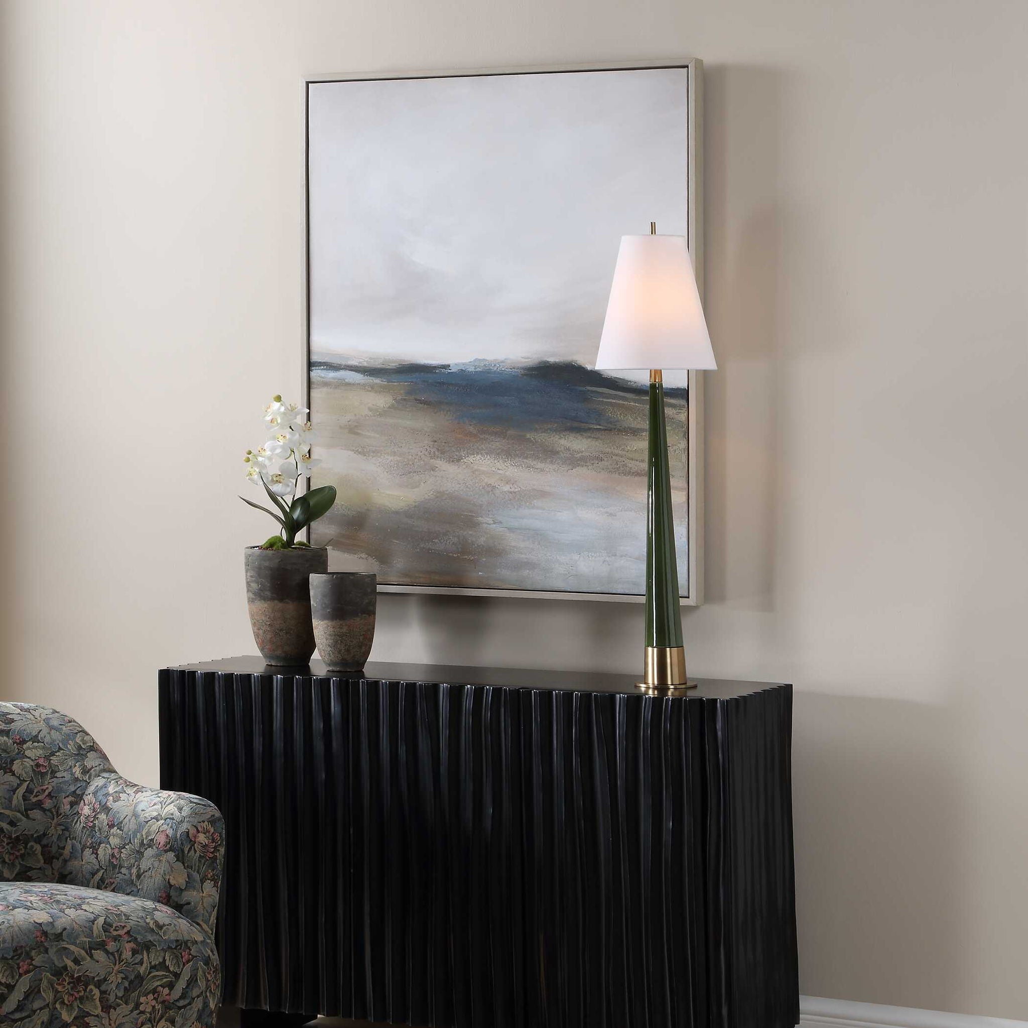 Prairie's Edge - Landscape Canvas - Blue / Gray / Green / White