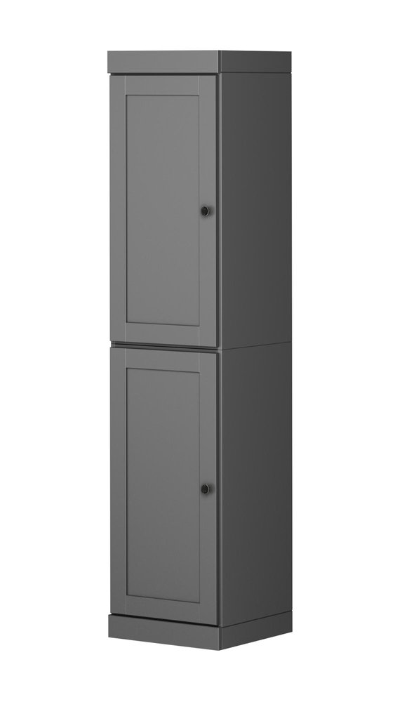 72" Gray Solid Wood Two Door Pantry Or Storage Closet