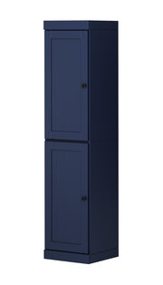 72" Navy Blue Solid Wood Two Door Pantry Or Storage Closet