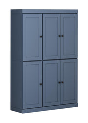 72" French Blue Solid Wood 8 Pantry Or Storage Closet
