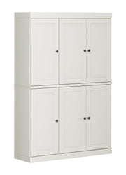 72" Off White Solid Wood 8 Pantry Or Storage Closet