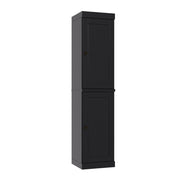 72" Black Solid Wood Two Door Pantry Or Storage Closet