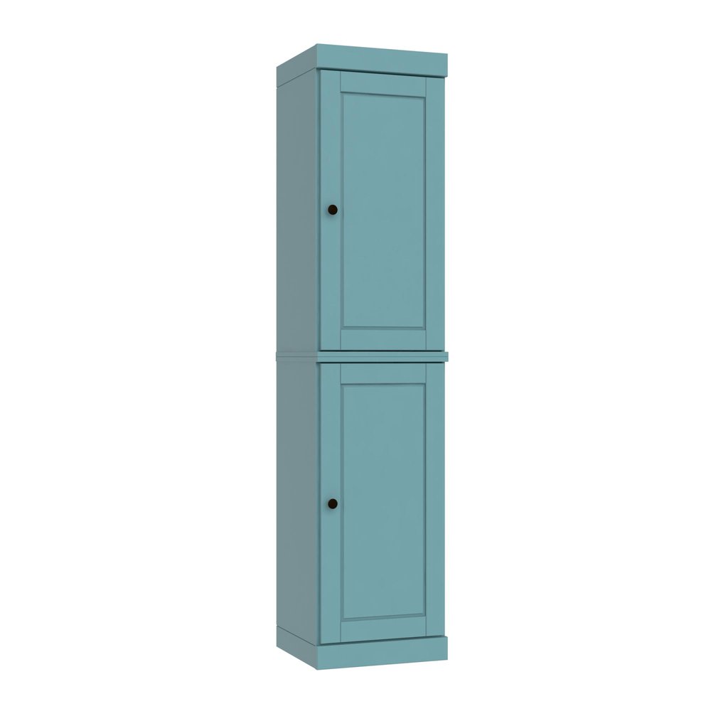 72" Aqua Solid Wood Two Door Pantry Or Storage Closet