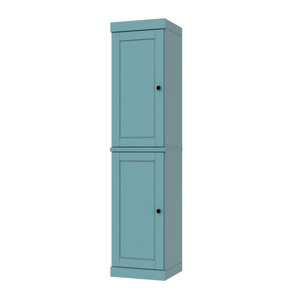 72" Aqua Solid Wood Two Door Pantry Or Storage Closet