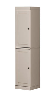 72" Beige Solid Wood Two Door Pantry Or Storage Closet