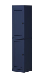 72" Navy Blue Solid Wood Two Door Pantry Or Storage Closet
