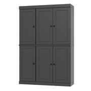 72" Gray Solid Wood 8 Pantry Or Storage Closet