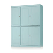 72" Aqua Solid Wood 8 Pantry Or Storage Closet