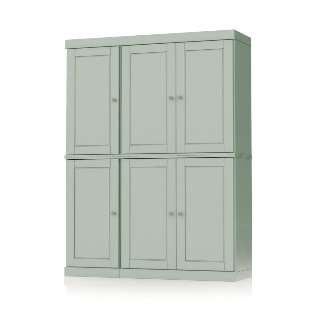 72" Sage Solid Wood 8 Pantry Or Storage Closet