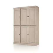 72" Beige Solid Wood 8 Pantry Or Storage Closet