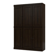 72" Espresso Solid Wood 8 Pantry Or Storage Closet