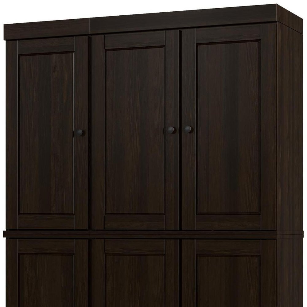 72" Espresso Solid Wood 8 Pantry Or Storage Closet