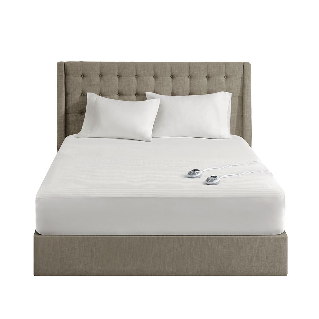 King Waterproof Heated Mattress Pad - White