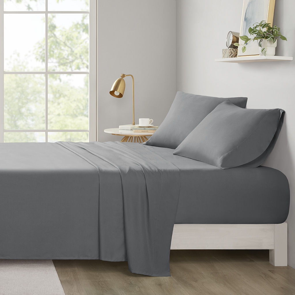 Microfiber - Twin All Season Wrinkle Free Sheet Set - Charcoal