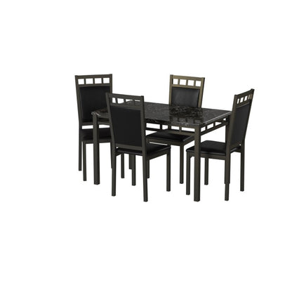 5-Piece Pack Dinette Set, Faux Marble Top
