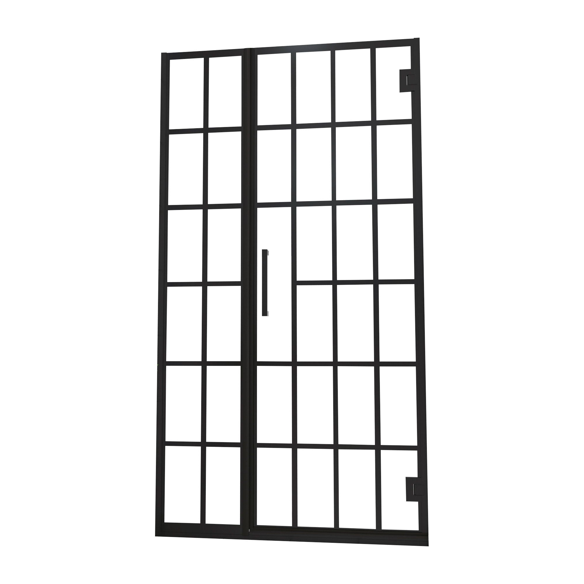 Frameless Pivot Shower Door With Pattern Glass, Open Entry Design