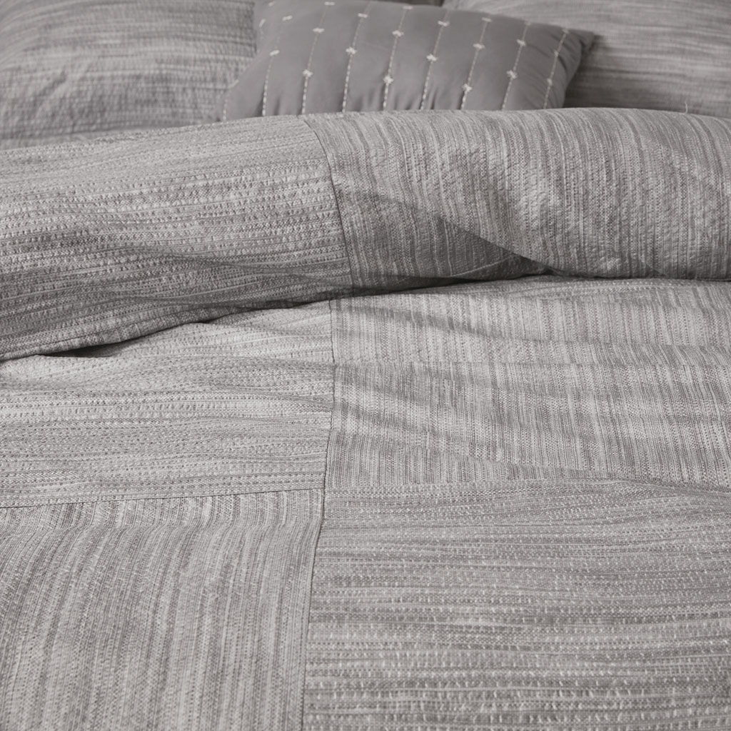 Walter - Queen 7 Piece Printed Comforter Set - Gray