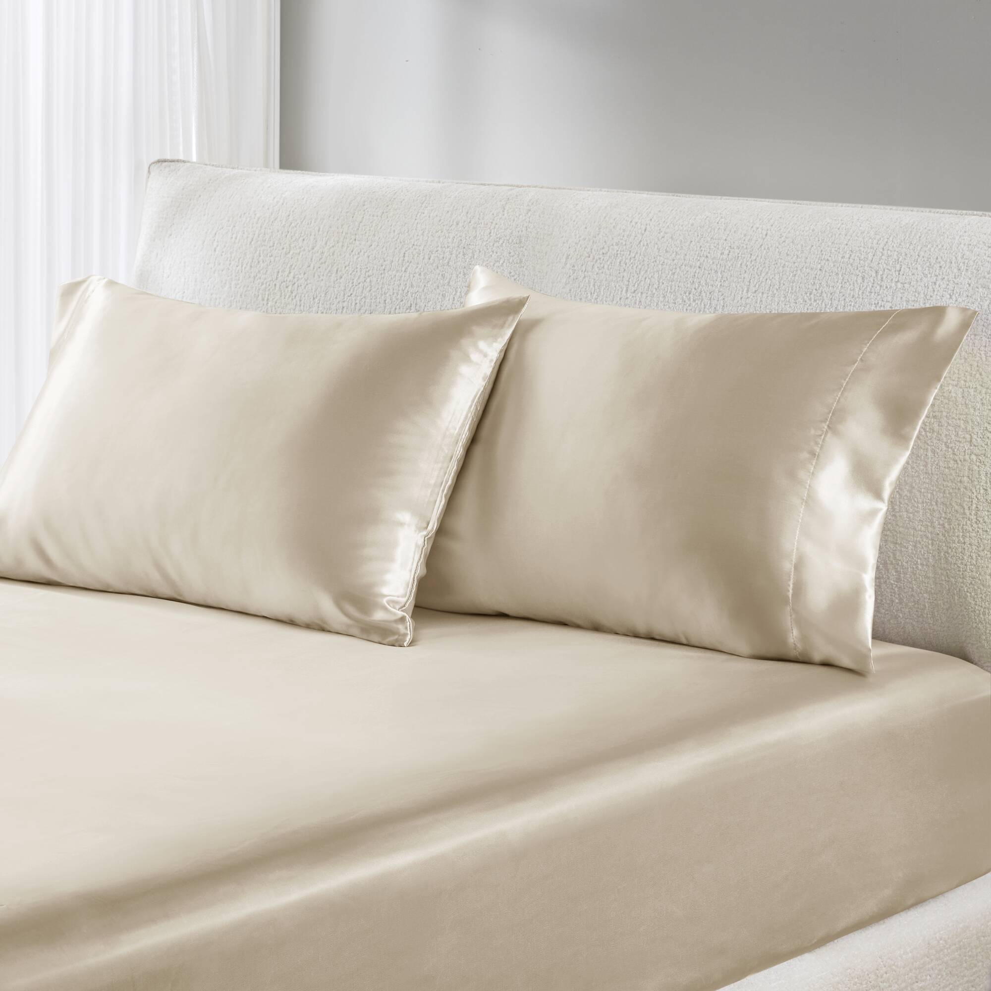 Satin - Standard Luxury Pillowcases (Set of 2) - Champagne