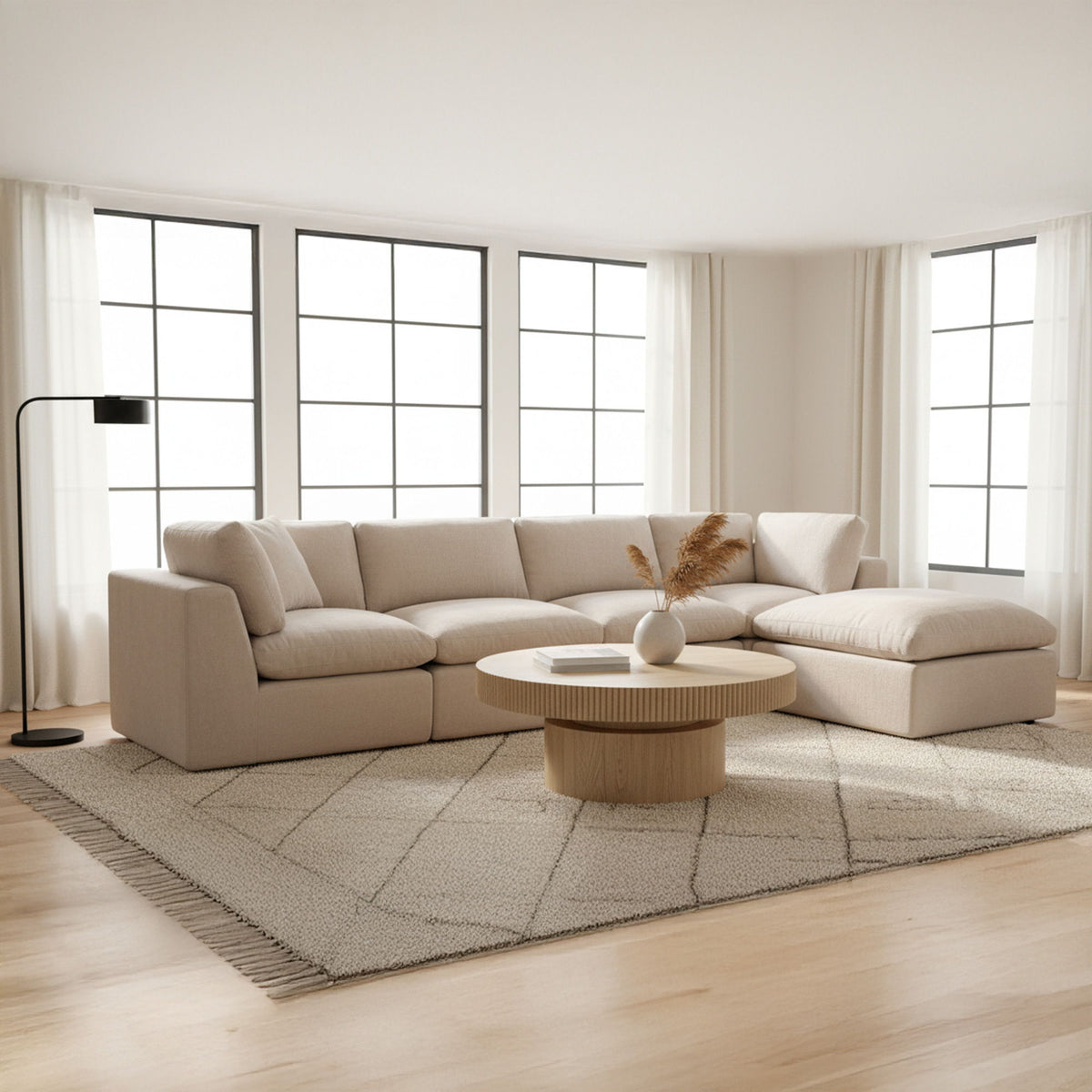 Cates - Lounge Modular Sectional - Pebble