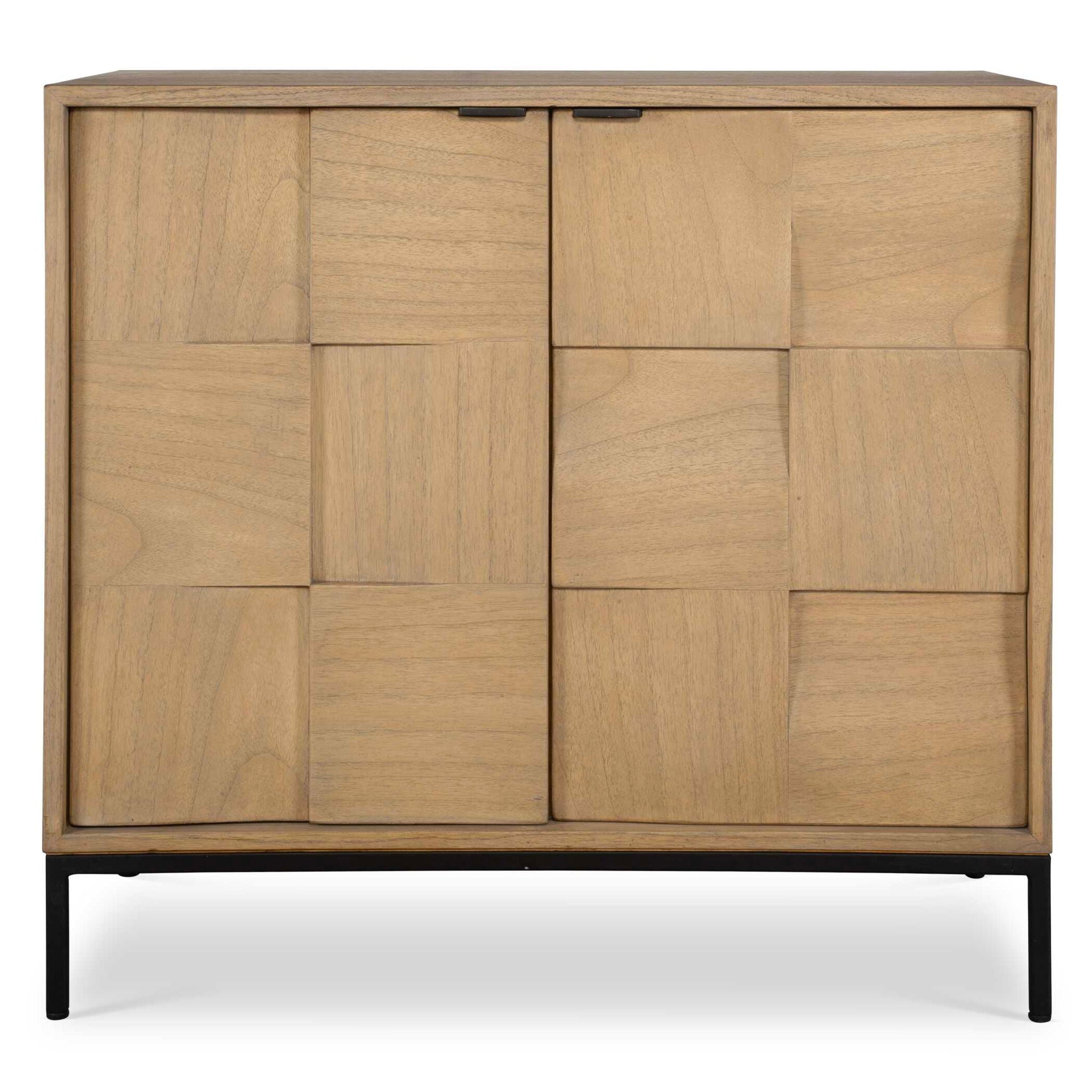 Lorenzo - Geometric 2 Door Cabinet - Light Brown